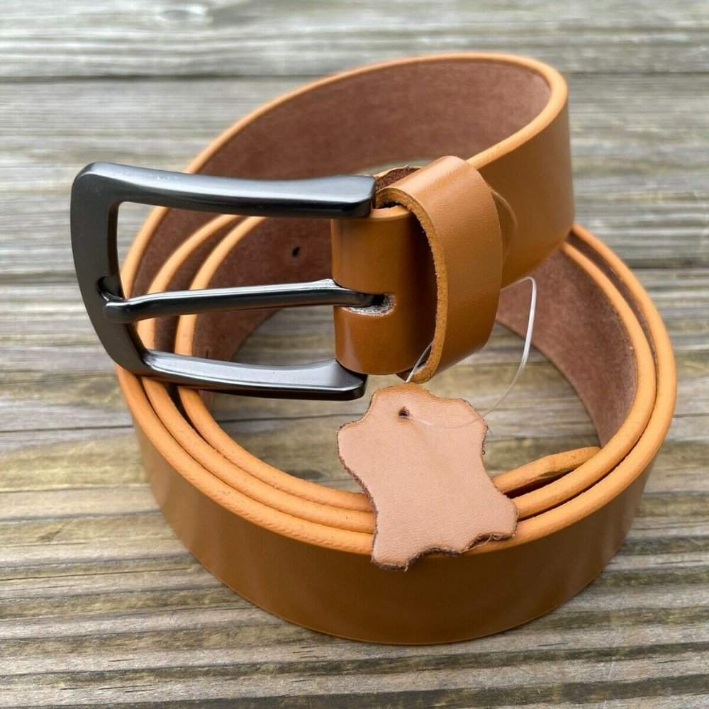 Leather Waistband handmade Genuine Leather Men Belt Pin Buckle Size 38-39 inches